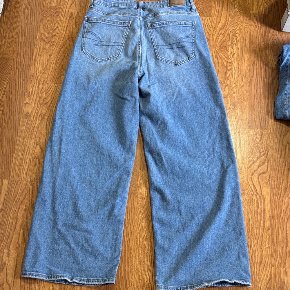 High-Rise Wide Leg Light Blue Denim Jeans